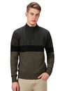 Dennis Lingo Men Colorblock Acrylic Regular Fit Full Sleeves Pullover Sweater Black