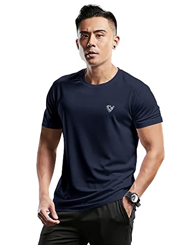 EYEBOGLER Mens Round Neck Half Sleeve Solid Dry Fit Tshirt Pack of 2