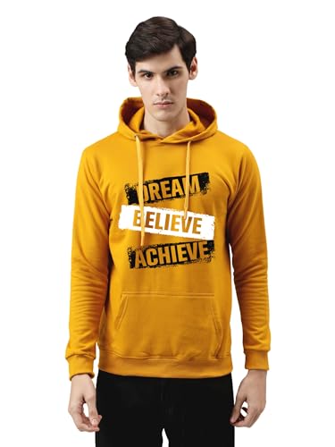 ADRO Men's Cotton Hooded Hoodie (H20-M-DBA-MU_Mustard_XL)
