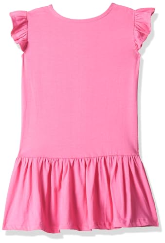T2F Girls Cotton A-Line Knee-Length Casual Dress Pink