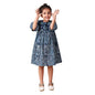 Fabindia GirlS Indigo Cotton Printed Flared Dress Knee-Length 102873501