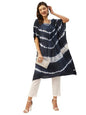 anubhutee Women's Viscose Rayon Navy Blue Tie and Dye Printed Kaftan Kurta