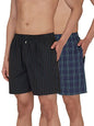 Xyxx MenS Super Combed Cotton Checkmate Boxer Shorts Elasticated Waist, Drawstring | Loungewear For Men Pack Of 2 (M; Jet Black