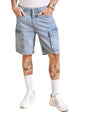 The Indian Garage Co Men G-505-Cargo Shorts Solid Mid-Rise Denim Cargo Shorts