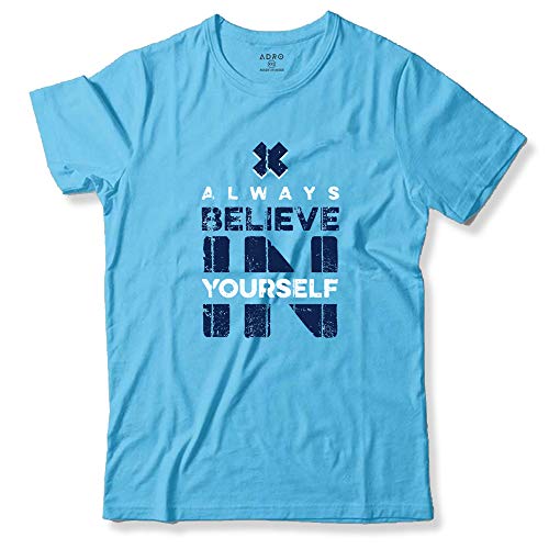 ADRO Believe in Yourself Printed T-Shirts for Men & Women (RNR-S35-BEL-MI_Mint_XL)