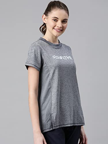 Enamor Womens Athleisure A306-Dry Fit with Antimicrobial & Sweat Wicking Crew Neck Short Sleeve Breathe Active Wear T-Shirt (A30