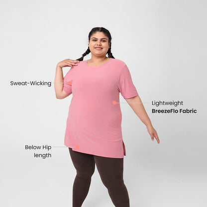 BlissClub Women The Breezy Kur-Tee | Top with Side Slits | BreezeFlo Fabric | Activewear for Women