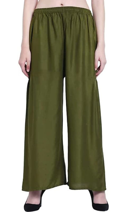 Fashion Gallery WomenS Rayon Relaxed Fit Palazzo Pants With Full Length Pull On Closure And Elasticated Flexible Waist|Palazzo