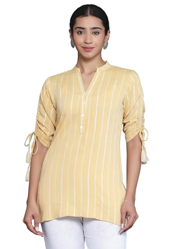 Libas Women's Cotton Blend Straight Fit Striped Kurti