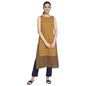 Aurelia Round Neck Cotton Womens Below Knee Kurta (S21Aua11855003,Yellow,Medium)