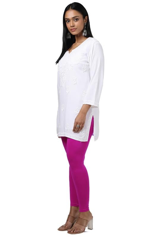 Soch Womens Magenta Cotton Blend Solid Leggings