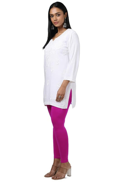 Soch Womens Magenta Cotton Blend Solid Leggings