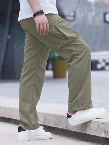 Lymio Men Cargo || Men Cargo Pants || Men Cargo Pants Cotton || Cargos for Men (Cargo-01-04) (M, Olive Green)