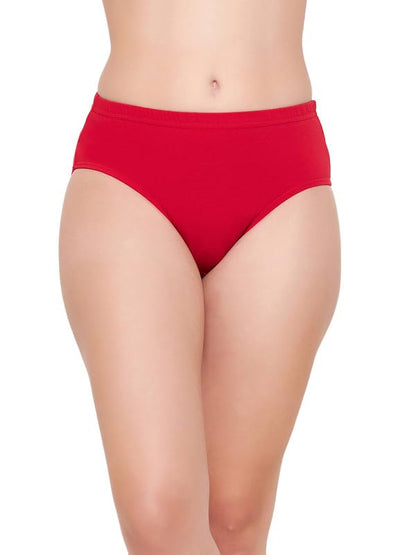 Clovia WomenS Cotton Medium Waist Outer Elastic Hipster Panty (Pn5037A04_Red_S)