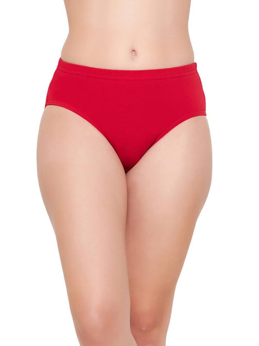 Clovia WomenS Cotton Medium Waist Outer Elastic Hipster Panty (Pn5037A04_Red_S)