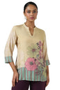 Soch Womens Beige Muslin Botanical Tunic