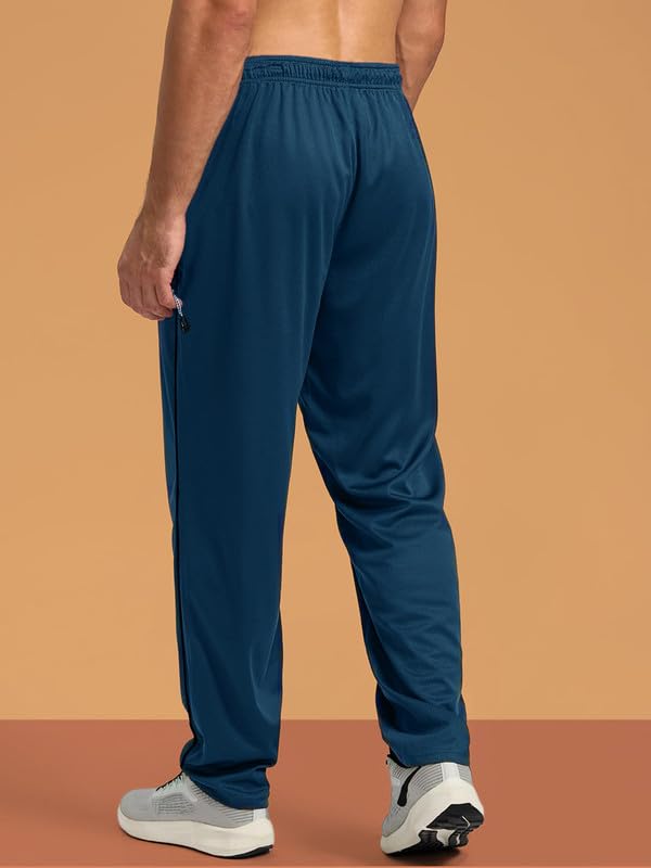 Pinkmint Mens Spandex Track Pant ll Stylish Regulr Fit Track with Side Zip Pocket ll Gym Wear ll Yoga ll Sports (Pack of 1) Nav