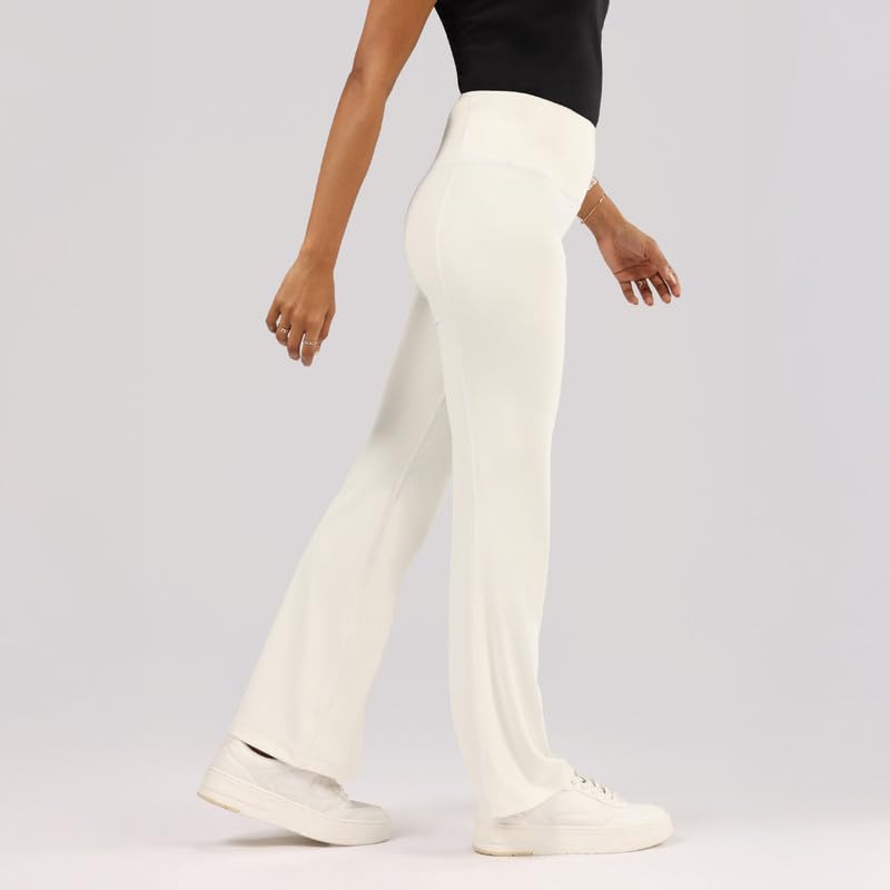 BlissClub Ultimate Flare Pants Lite for Women Above 55 ft Tall | High Waist Trousers and Formal Pants for Office wear | Comfort