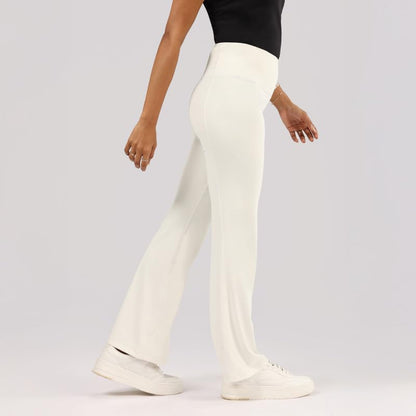 BlissClub Ultimate Flare Pants Lite for Women Above 55 ft Tall | High Waist Trousers and Formal Pants for Office wear | Comfort