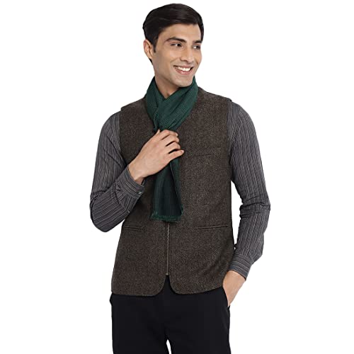 Fabindia Green Wool Woven Muffler | Free Size | 1.8M X 30Cm