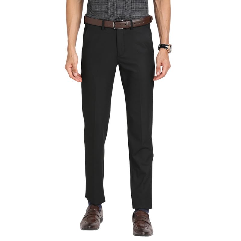 Turtle Men Pv Black Solids Slim Fit Ceremonial Trouser