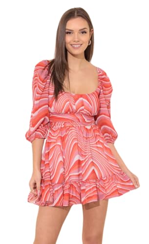 Leriya Fashion Womens Rayon Fit and Flare Mini Western Dress (LF-WD1175_Pink
