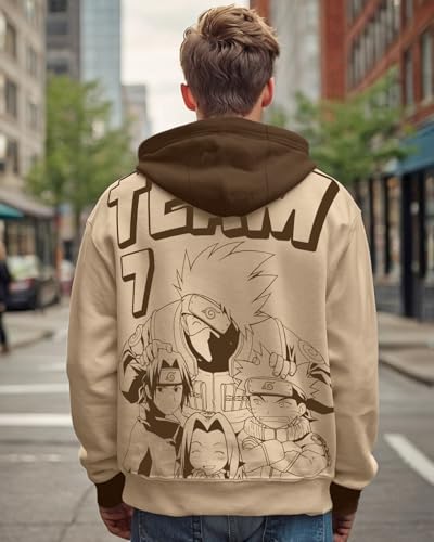Bewakoof Heavy Duty 1.0 Official Naruto Merchandise Mens Graphic Print Oversized Fit Full Sleeve Hooded Poly Cotton Hoodies_644