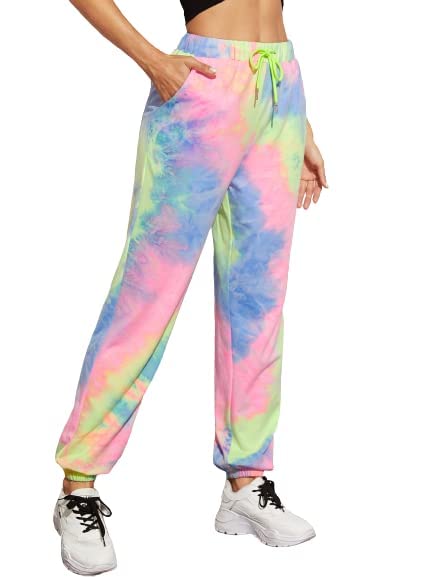 Greciilooks WomenS Tie-Dye Joggers Stretchable Pants | Slim Fit Casual Joggers For Women | Straight Relaxed Fit Trousers | Gym