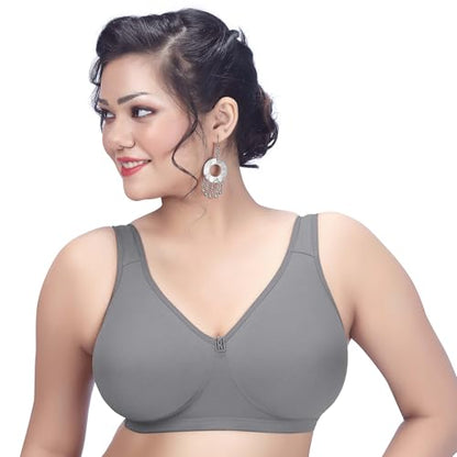 TRYLO Riza Comfortfit Non-Padded Non-Wired Bra 40D Grey Full Coverage