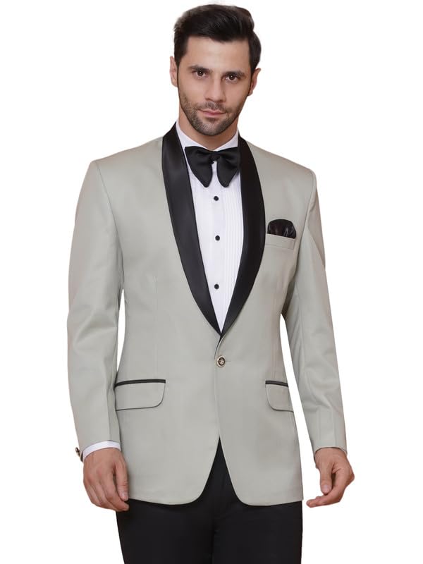 Favoroski Tuxedo Blazer For Men With 2 Pockets | Rayon Slim Fit Blazers | Ethnic Wear Tuxedos | One Button Solid Tuxedo Blazers
