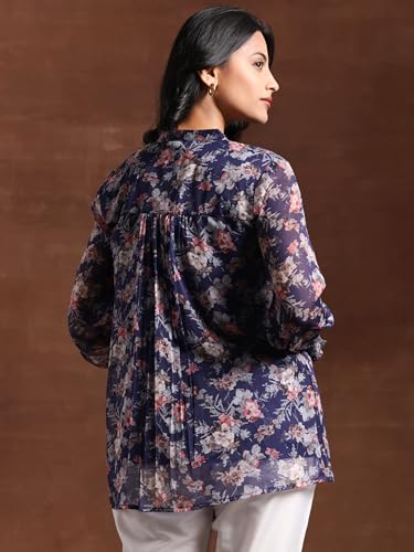 Libas Women's Printed Poly Chiffon A-Line Kurti