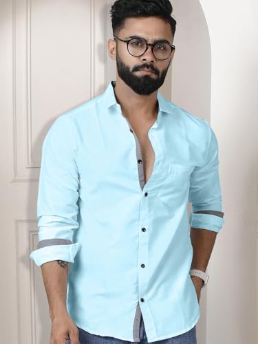 Pinkmint Mens Long Sleeve Button Down Shirt for Men Collared Casual Formal Soild Shirt