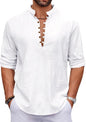 Macsivo MenS Stylish Mandarin Collar Kurta | Casual Ethnic Fusion Shirt For Daily, Party & Travel | Full Sleeves | Cotton Polye