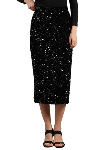 Vero Moda WomenS Fit And Flare High-Rise Black Skirt