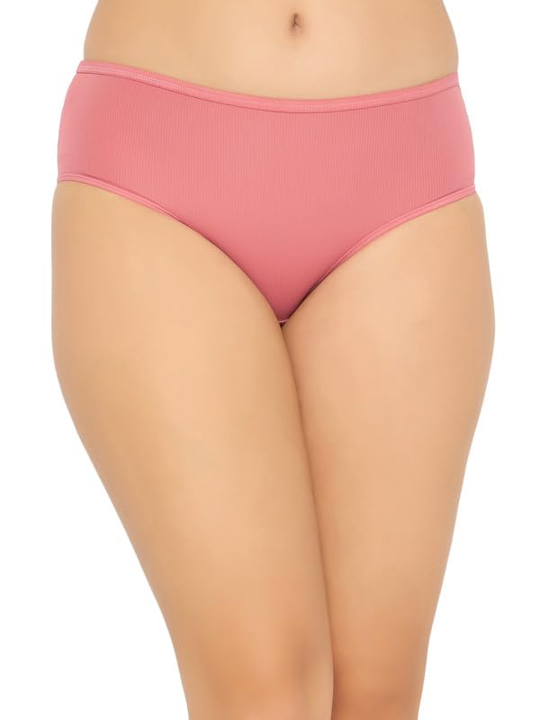 Clovia Womens Polyamide Medium Waist Outer Elastic Hipster Panty (PN5935C34_Peach_XXL)