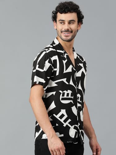 Kotty MenS Fashionable/Casual Printed Spread Collar & Premium Fabric & Stylish & Comfortable Casual Wear Shirt(Multicolor,Xl)