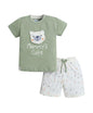 BUMZEE Boys Cotton Half Sleeves Animal Print T-Shirt & Short Set Green & Lemon - 3-4 Years (Peb11133G-grn)
