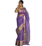 Yashika Womens Plain Organza Saree with Floral Woven Border and Unstitched Blouse Material (AZ-YS-OG1-ORGANZA Voilet