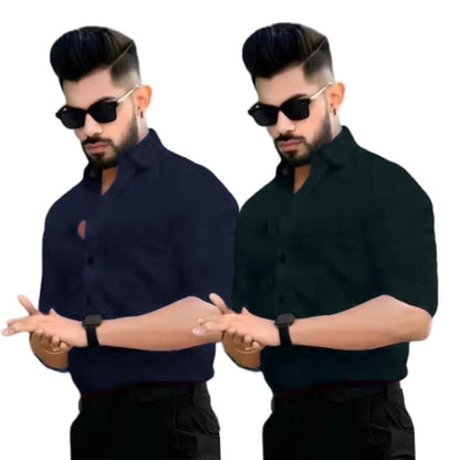 Pinkmint Cotton Blend Casual Shirt for Men Combo Shirt for Formal Wear, Regular Home Wear