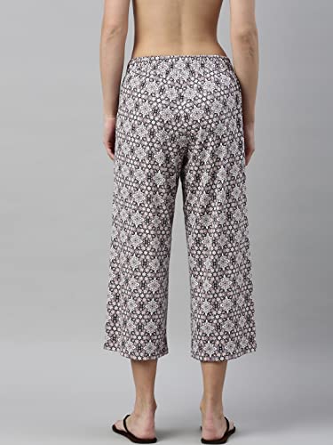 Enamor Essentials Womens Slim Fit Mid Rise Crop Length Soft & Drapey Stretch Viscose Culottes with Smart Side Slits - EA64(EA64