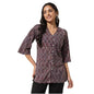 Fabindia WomenS Printed Regular Fit Tunic (1035732Red-Grey_Red