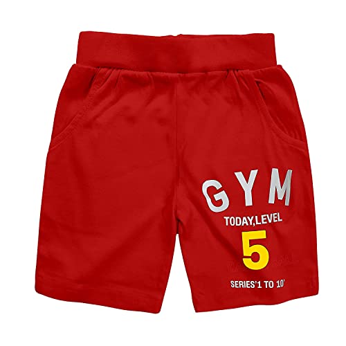 KYDA KIDS Bio Washed 100% Cotton Summer Children Unisex Shorts with Pockets (Pack of 3) 10-11 Years