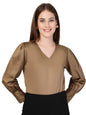 Style Quotient Women Bronze Satin Top