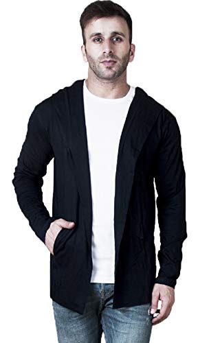 Veirdo Mens Men Cotton Regular Fit Hooded Cardigan Casual