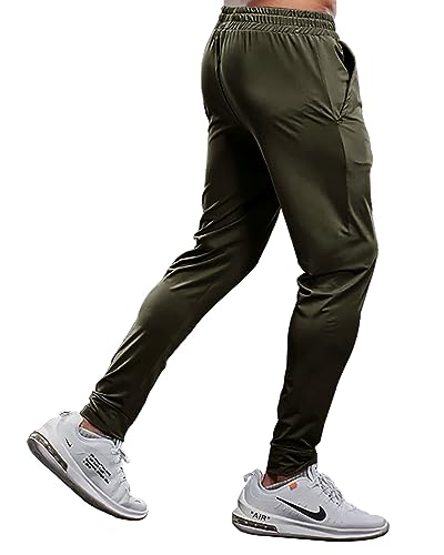 EYEBOGLER Mens Regular Fit Full Elastic Track Pant Green