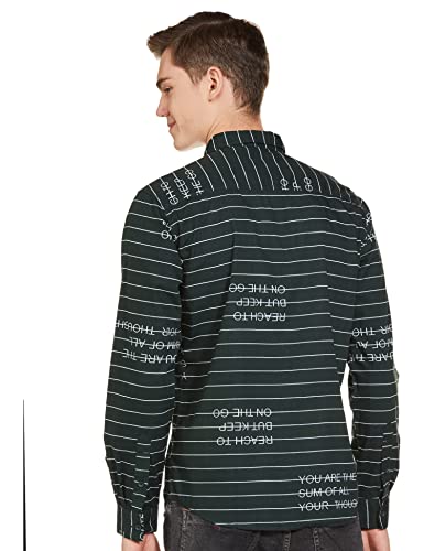 The Indian Garage Co Men Green Abstract Printed Slim Fit Cotton Casual Shirt