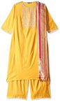 Ketch Cotton Blend Womens Kurta&Duppatapalazzo (Khk3000409_Yellow