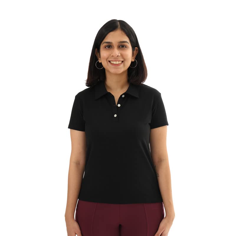 BlissClub Women The Last tee | Stays New for 750+ Days |10X Durable Polo Neck tee | Womens t-Shirt | Short Sleeves | Hip Coverin