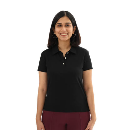 BlissClub Women The Last tee | Stays New for 750+ Days |10X Durable Polo Neck tee | Womens t-Shirt | Short Sleeves | Hip Coverin