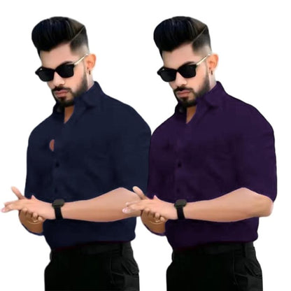 Pinkmint Cotton Blend Casual Shirt for Men Combo Shirt for Formal Wear, Regular Home Wear